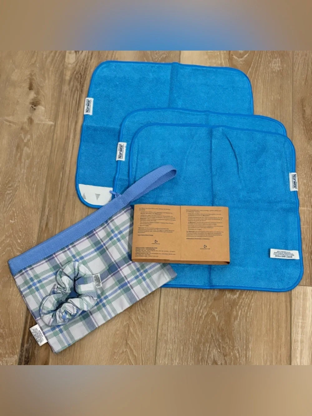 NORWEX BODY AND FACE PACK 3 MARINE WASHCLOTH PACK, WRISTLET, SCRUNCHIE LOT NEW
